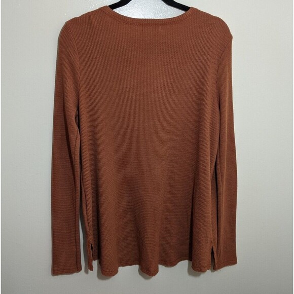 Anthropologie T.La Top Casual Long Sleeve Waffle Knit Oversized Side Slits Small - Picture 3 of 11